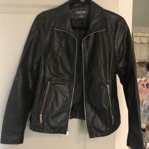 Black faux leather jacket